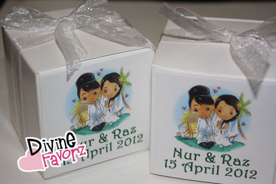 Square White Box with Personalized Label - Click Image to Close