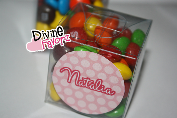 4.5cm Clear Box with Skittles - Click Image to Close