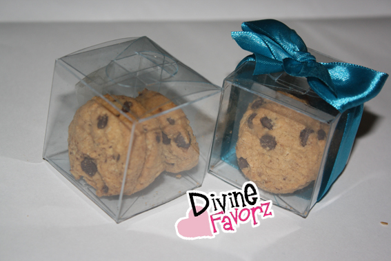 4.5cm Clear Box with 3pcs of Chocolate Chip Cookies - Click Image to Close